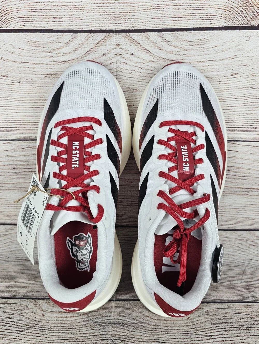 Adidas Adizero Evo SL NC State Wolfpack Running Shoes JQ4571 Men's Size 4 NEW